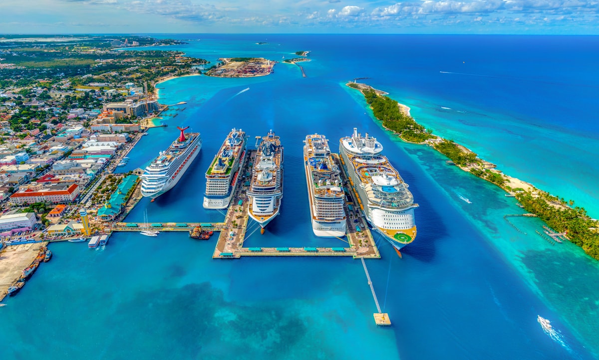 Modern luxury cruise ship at sea