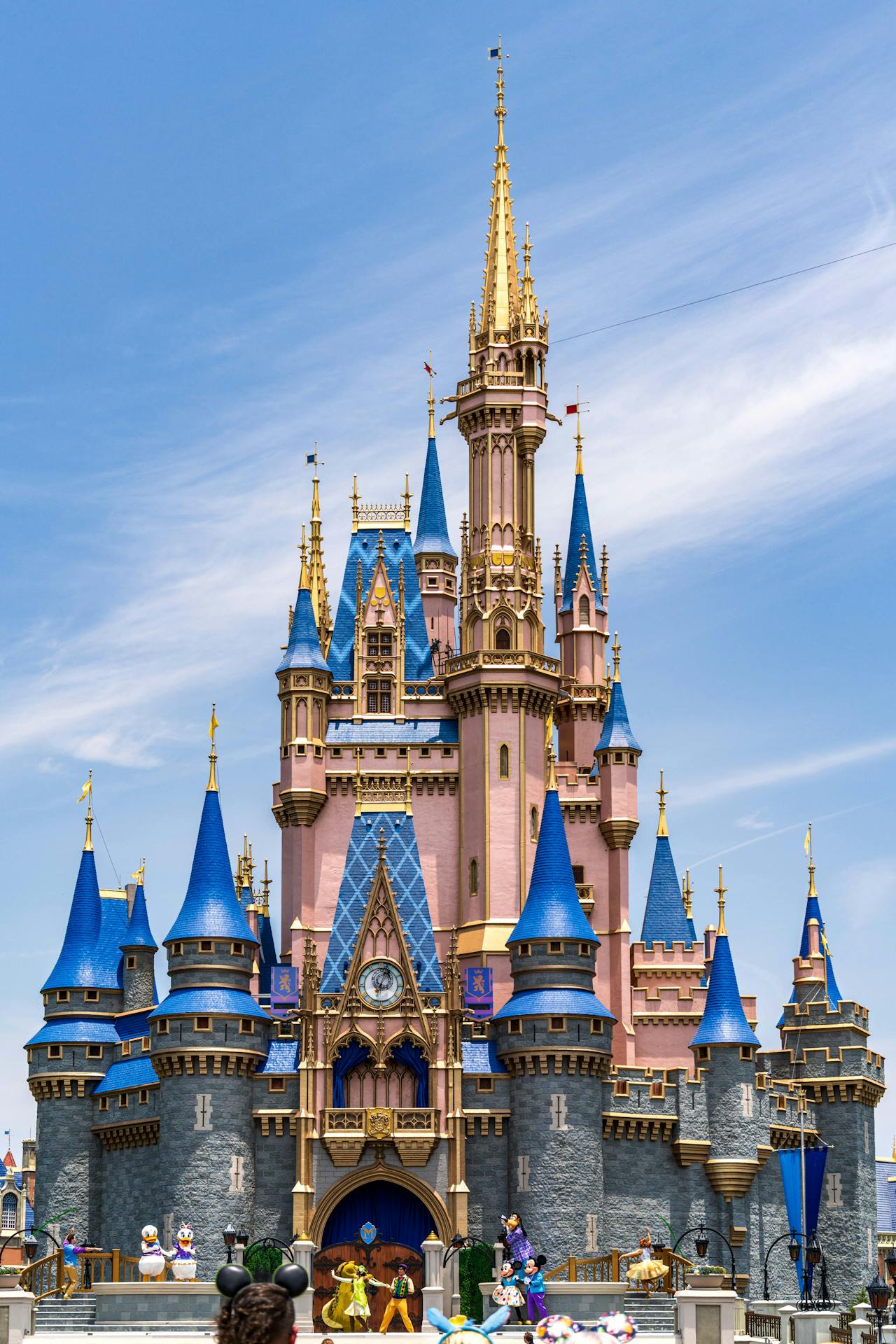 Cinderella Castle at Walt Disney World with blue sky